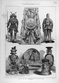 Original Old Antique Print 1872 Duke Edinburgh Collection Armour Tankard Museum