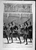Old Antique Print 1884 Gymnasium Gymnastic Girls Ladies Health Exhibition 19th