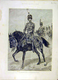 Old Antique Print 1892 Duke Clarence Hussar Trinity College Prince Albert 19th