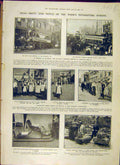 Original Old Antique Print 1906 Tram-Car Bus King Haakon Trondhjem Show German