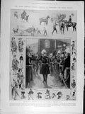 Original Old Antique Print 1905 Carnival Islington King Military Naval Cleaver