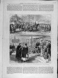Old Antique Print 1876 Glasgow Prince Wales Volunteer Review Post-Office 19th