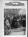 Original Old Antique Print 1882 Royal Court Justice Dais Queen Central Hall 19th