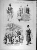 Original Old Antique Print 1892 London Season Humour Sketches People Cartoon