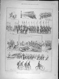 Old Antique Print 1888 Sketch Military Tournament Agricultural Islington 19th