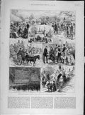 Original Old Antique Print 1883 Longleat Festivities Weymouth Marquis Bath 19th