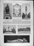 Original Old Antique Print 1888 Frere Statue Queen Clock-Tower Park Crewe Dudley