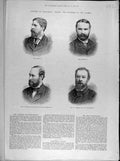 Original Old Antique Print 1884 Movers Seconders Parliament Belper Lawrence 19th