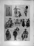 Original Old Antique Print 1902 Lord Mayor'S Show Humours Civil Pageant Sketches