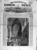 Original Old Antique Print 1860 Choir Lichfield Cathedral Building Architecture