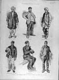 Old Antique Print 1890 Sketches Asiatic African Islanders Stranger'S Home 19th