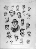 Old Antique Print 1892 Sketches Polling-Booth Independent Electors People 19th