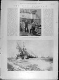 Old Antique Print 1900 Naval Manoeuvres Sketch Hms Camperdown Steam Ship 20th