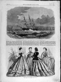 Old Antique Print 1865 Emigrant Ship Amoor Plymouth Paris Fashions Ladies 19th