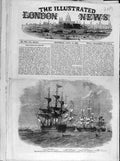 Original Old Antique Print 1856 Naval Review Gun-Boat Flotilla Ryde Ships Navy