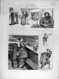 Original Old Antique Print 1874 Yacht Cruise Bay-Biscay Sketches Gabriell Crew