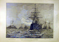 Original Old Antique Print 1891 French Squadron Gervais Spithead Hms Howe 19th