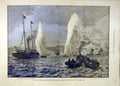 Original Old Antique Print 1888 Submarine Mines Porchester Creek Portsmouth Navy