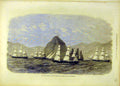 Original Old Antique Print 1871 British Flying Squadron Diamond Rock Martinique