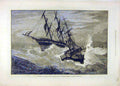 Original Old Antique Print 1881 Channel Tug Rescue Distressed Vessel Ship Sea