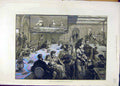Original Old Antique Print 1881 Saloon Steam-Ship Quetta People 19th