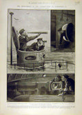 Original Old Antique Print 1902 Submarines Trial Construction Naval 20th Century