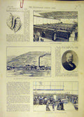 Original Old Antique Print 1897 Slikworm Spinning Silk Chardonnet France Factory