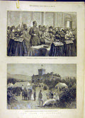 Original Old Antique Print 1889 Shah Scotland Glenmick Kintail Glasgow Mackenzie