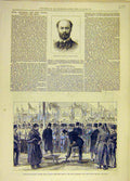 Original Old Antique Print 1881 Portrait Smith Barnsley West-Riding Railway Dock