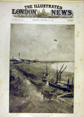 Original Old Antique Print 1896 Military Ballooning Shoeburyness Seppings-Wright