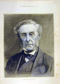 Original Old Antique Print 1885 Portrait Earl Shaftesbury Social History 19th