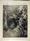 Original Old Antique Print 1906 Balfour City-Campaign Smithfield Meat-Market