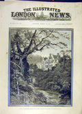 Original Old Antique Print 1888 Sandringham Norfolk Residence Prince Wales 19th