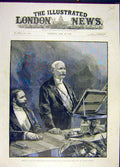 Original Old Antique Print 1890 Stanley Royal Geographical Society Address 19th