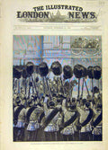 Original Old Antique Print 1882 Royal Review Guards Buckingham Palace Victorian