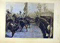 Original Old Antique Print 1882 Royal Review Brigade Guards Queen 19th