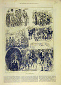 Original Old Antique Print 1883 Becton Hall Amy-Forrester Story Sketch Victorian