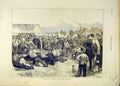 Original Old Antique Print 1875 Military Sports Tug-Of-War 19th