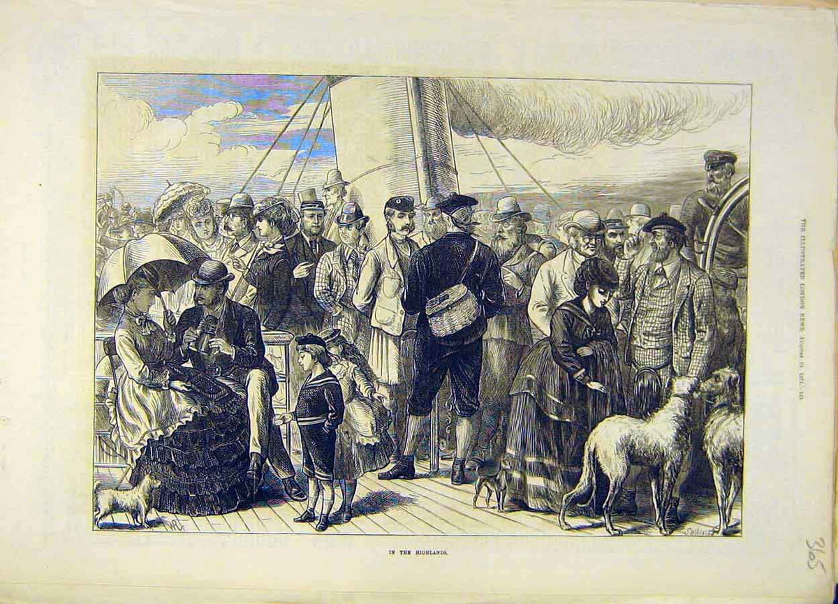 Original Old Antique Print 1871 Highlands People Scotland Social History 19th
