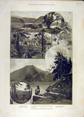 Original Old Antique Print 1896 Thomas-Moore Glendalough Scotland Clara 19th