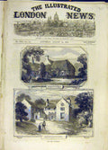 Original Old Antique Print 1871 Lasswade Ashtiel Scott Centenary Building 19th