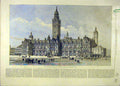 Original Old Antique Print 1887 Building Imperial Institute Kensington Queen