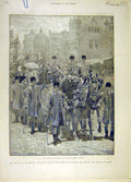 Original Old Antique Print 1893 Imperial Institute Queen Procession Victoria