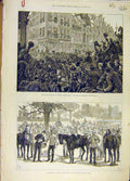 Original Old Antique Print 1882 Royal Review Troops Egypt Horse Guards Sketches