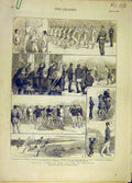 Original Old Antique Print 1879 Military Career Duke Connaught Woolwich Cadet