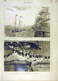 Old Antique Print 1887 Royal Yacht Naval Review Spithead Hms Cyclops Ship 19th