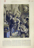 Original Old Antique Print 1881 Strangers Gallery House Commons Lots Parliament