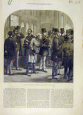 Original Old Antique Print 1882 House Commons Members Tellers Division Lobby