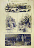 Old Antique Print 1882 Parliament Sketches Bar-House Biggar Lobby Leader 19th