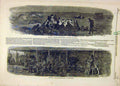 Old Antique Print 1858 Epsom Races Derby People Gipsy Quarter Irish Hotel 19th